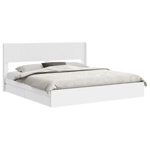 vidaXL Estrutura de Cama com Armazenamento e Cabeceira Branco