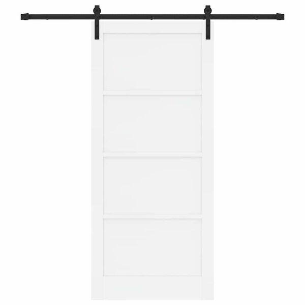 vidaXL Porta Deslizante Branco e Preto 93 x 211 cm