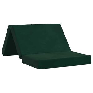 vidaXL Sof&aacute; Cama Dobr&aacute;vel 80 x 67 x 45 cm Verde-Escuro