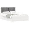 vidaXL Estrutura de Cama com Cabeceira Estofada Cinzento-claro