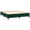 vidaXL Cama box spring c/ colch&atilde;o/LED 160x200 cm veludo verde-escuro