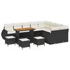 vidaXL Conjunto de Sof&aacute; de Jardim 13 unid. Preto vime PE