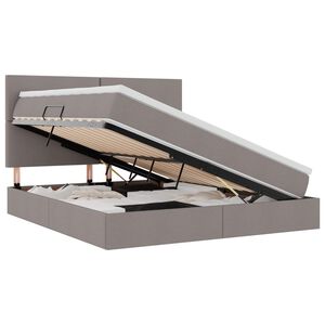 vidaXL Cama com arruma&ccedil;&atilde;o e colch&atilde;o Cinzento-acastanhado 160 x 200 cm