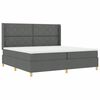 vidaXL Cama Box com colch&atilde;o Cinza Escuro 200 x 200 cm tecido