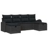 vidaXL Conjunto de Sof&aacute; de Jardim 6 unid. Preto vime PE