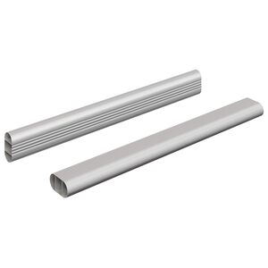 vidaXL Viga de Closet 2 pcs Prateado 264 x 15 x 29 mm Liga de Alum&iacute;nio