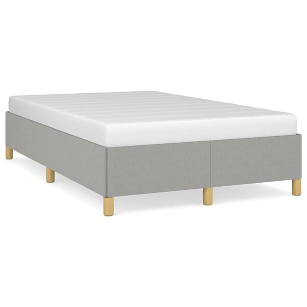 vidaXL Estrutura de cama sem colch&atilde;o 120x200 cm tecido cinzento-claro