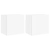 vidaXL M&oacute;veis parede p/ TV 2pcs 40,5x30x40 cm derivados madeira branco
