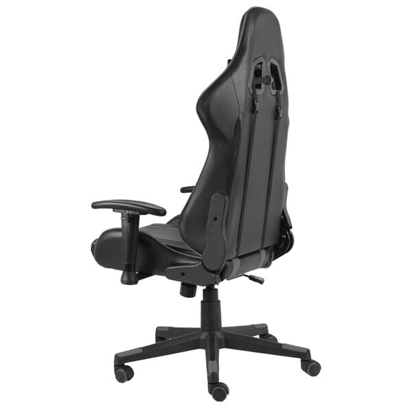 vidaXL Cadeira de gaming girat&oacute;ria PVC cinzento