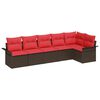 vidaXL Conjunto de Sof&aacute; de Jardim 6 pcs Castanho vime PE