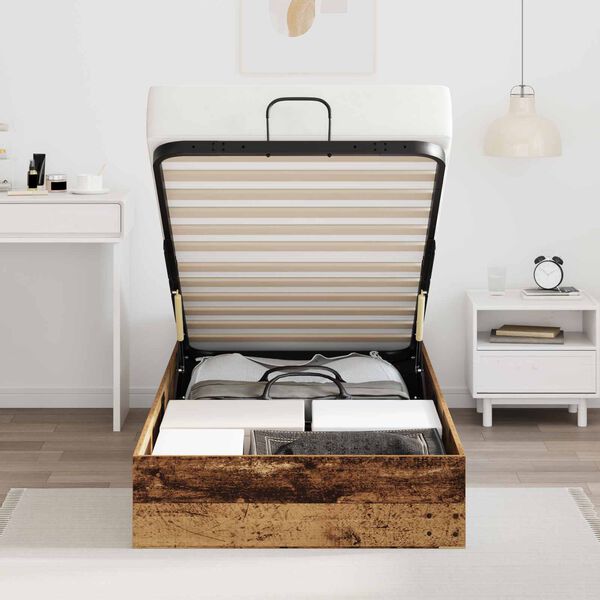 vidaXL Estrutura de Cama Ottoman Madeira antiga 80,5 x 200 cm