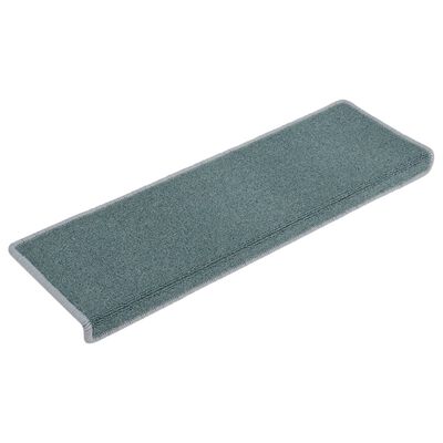 vidaXL Tapete/carpete para degraus 15 pcs 65x21x4 cm azul