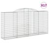 vidaXL Cestos gabi&atilde;o arqueados 17 pcs 300x50x140/160 cm