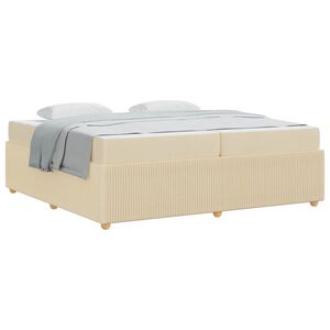 vidaXL Estrutura da Cama com colch&atilde;o Creme 200 x 200 cm tecido