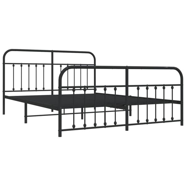 vidaXL Estrutura de cama sem colchão com pés 180x200 cm preto