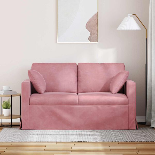 vidaXL Sof&aacute; Rosa Dimens&otilde;es gerais: 138 x 78 x 80 cm (L x P x A) Veludo