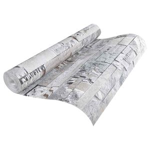 vidaXL Papel de Parede 3D de Pedra Cinzento 10 x 0,53 m