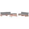 vidaXL 6 pcs conj. lounge jardim c/ almofad&otilde;es madeira douglas maci&ccedil;a
