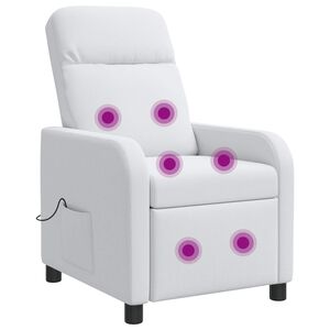 vidaXL Recliner de Massagem Branco Tecido