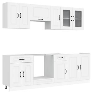 vidaXL 8 pe&ccedil;as arm&aacute;rio de cozinha conjunto Kalmar branco