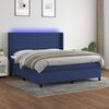 vidaXL Cama box spring c/ colch&atilde;o e LED 180x200 cm tecido azul