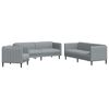 vidaXL 3 pcs conjunto de sof&aacute;s tecido cinzento-claro