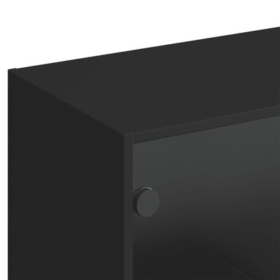 vidaXL Estante c/ portas 136x37x142 cm derivados de madeira preto