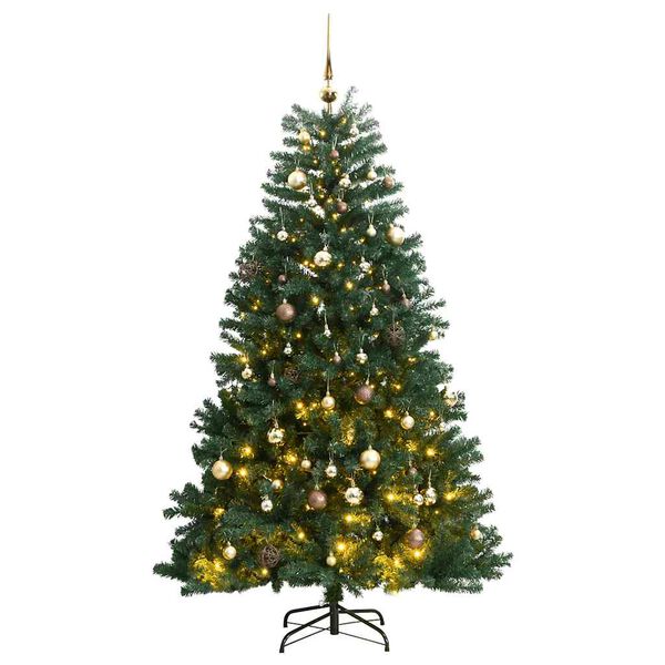 vidaXL &Aacute;rvore Natal artificial articulada c/ 300 luzes LED+bolas 240cm
