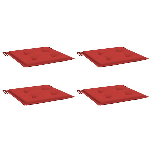 vidaXL Almofad&otilde;es p/ cadeiras de jardim 4 pcs tecido oxford vermelho