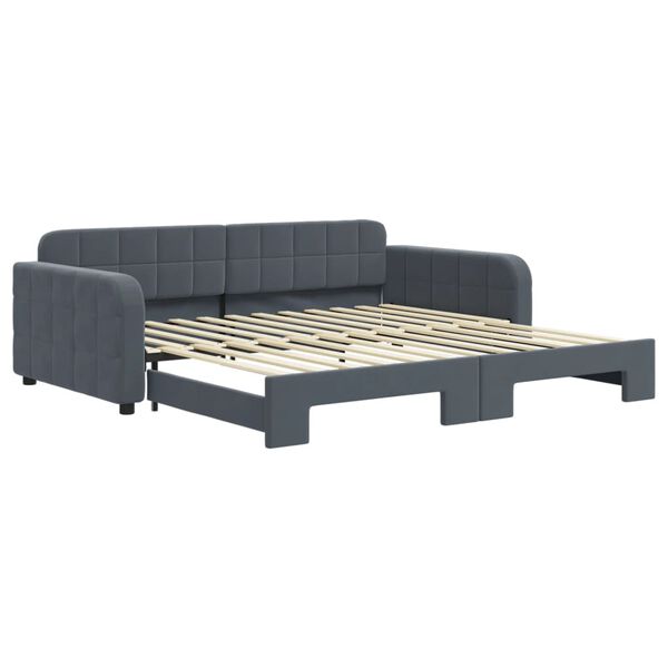 vidaXL Sof&aacute;-cama com gavet&atilde;o 100x200 cm veludo cinzento-escuro