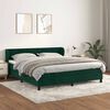 vidaXL Cama com molas/colch&atilde;o 180x200 cm veludo verde-escuro