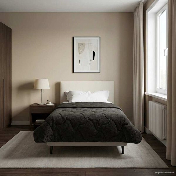 vidaXL Duvet de Ano Inteiro Colchonete Antracite 155 x 220 cm