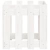 vidaXL Vaso de jardim c/ design cerca 40x40x40 cm pinho maci&ccedil;o branco