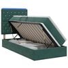 vidaXL Cama de Armazenamento LED com Colch&atilde;o Verde-Escuro 100 x 200 cm