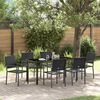 vidaXL Conjunto de Jantar para Jardim 7 pcs Preto Rattan de PE