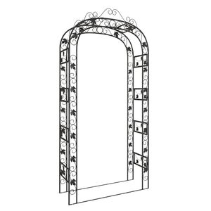 vidaXL Arco de jardim 116x45x240 cm aço preto