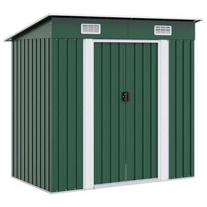 vidaXL Abrigo de jardim, metal, verde