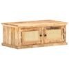 vidaXL Mesa de centro 90x50x35 cm mangueira maci&ccedil;a e palhinha natural