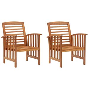 vidaXL Cadeiras de jardim 2 pcs madeira ac&aacute;cia maci&ccedil;a
