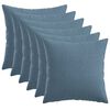 vidaXL Almofada com travesseiro HEERLEN 6 unid. Azul Jeans Tecido
