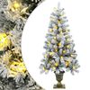 vidaXL Mini &aacute;rvore de Natal nevada 120 cm 100 LED Branco quente PVC