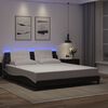 vidaXL Estrutura de cama com LED sem colch&atilde;o Zadar 180x200cm preto/branco