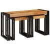vidaXL Mesa de Ninho 3 unid. Marrom e Preto 82 x 40 x 45 cm