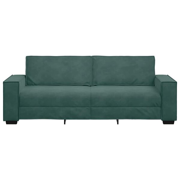 vidaXL Sof&aacute; de 3 lugares 220x78x84 cm veludo verde-escuro