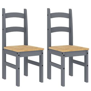 vidaXL Cadeiras de jantar 2 pcs 40x46x99 cm pinho maci&ccedil;o cinzento