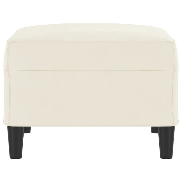 vidaXL Apoio de p&eacute;s 70x55x41 cm veludo cor creme