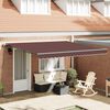 vidaXL Toldo retr&aacute;til autom&aacute;tico 400x300 cm castanho