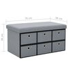 vidaXL Banco arruma&ccedil;&atilde;o dobr&aacute;vel linho falso 76x38x38cm cinzento claro