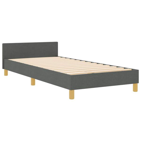 vidaXL Estrutura da Cama Cinzento escuro 100 x 200 cm tecido