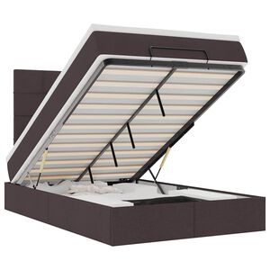 vidaXL Estrutura de cama otomana com colch&atilde;o 120x190cm castanho escuro